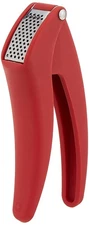 Kuhn Rikon 7 Inch Red Garlic Press Easy Clean Swiss Design Dishwasher Safe