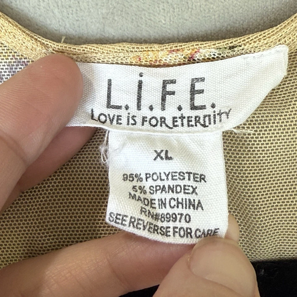 Vestido kimono LIFE Love Is For Eternity para mujer XL amarillo floral boho cubierta de encaje Foto 3 de 4