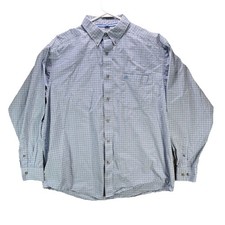 Ariat Pro Series Shirt Mens XL Blue Plaid Long Sleeve Button Up Workwear Stretch