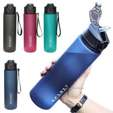Water Bottle with Straw 750ml Motivational Leakproof Gym Sports Drinking Bottle