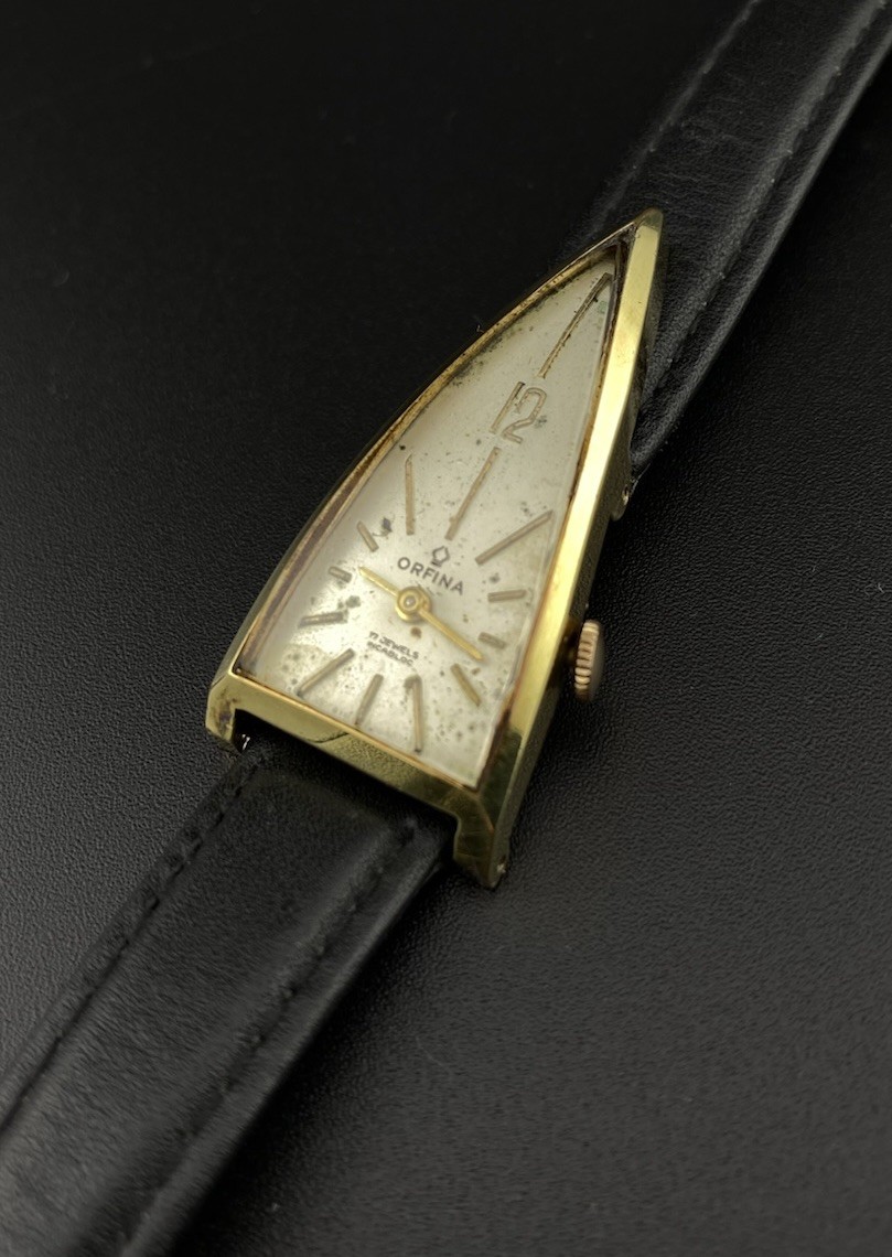 Vintage 1950's Orfina Swiss Made Triangular Rocket HandWinding 17J