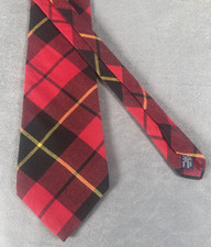 Gap Tie Mens Plaid Neck Red BlackVintage 90s Cotton Made in USA 58" X 4" Preppy