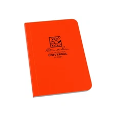 Weatherproof Soft Cover Pocket Notebook, 3.5" x 5", Orange Cover, Universal P...