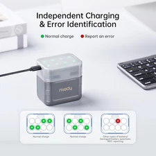 Rechargeable Lithium AA Batteries 8 Pack Fast Charger 1.5V 3000Mwh High Capacity