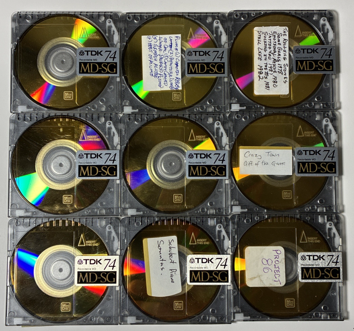 Lot of 9 TDK MD-SG 74 Gold 74 minute Minidiscs | eBay