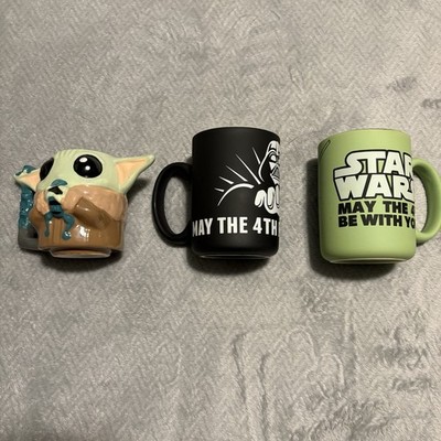 Star Wars ''May the 4th Be With You'' Yoda, Vader, and Baby Yoda Mugs