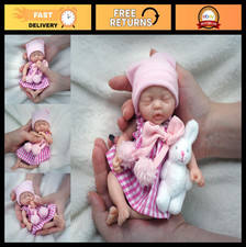 7" Mini Silicone Reborn Baby Doll - Realistic Full Body Girl with Feeding Set