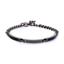 S'agapo Bracciale Uomo Acciaio Marrone Catena Idea Regalo Ragazzo STI18 Sagapò