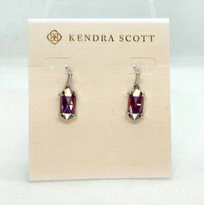 New Kendra Scott Lemmi Silver Earrings In Dichroic Glass