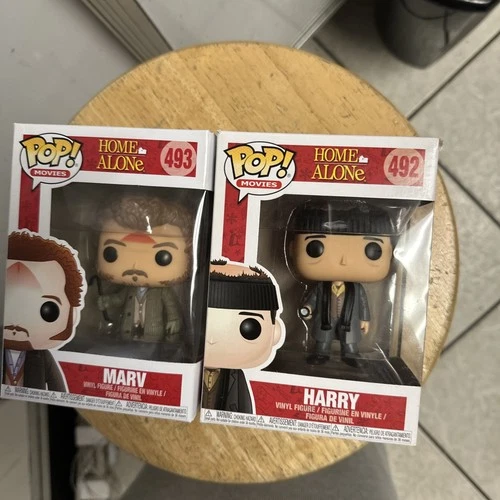 Lot of 2 Funko POP! Movies HOME ALONE Figures Set  Harry 492 & Marv 493