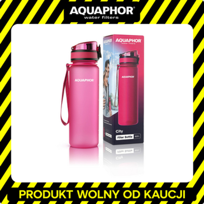 4744131015736 Butelka filtrujca Aquaphor CITY Tritan 0,5l kolor róowy i wkad
