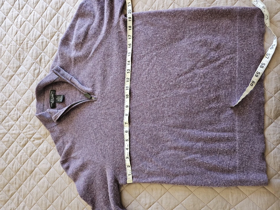 Suéter Blomindale's The Men's Store 100 % cachemir 1/3 cremallera púrpura lavanda talla M Foto 4 de 4