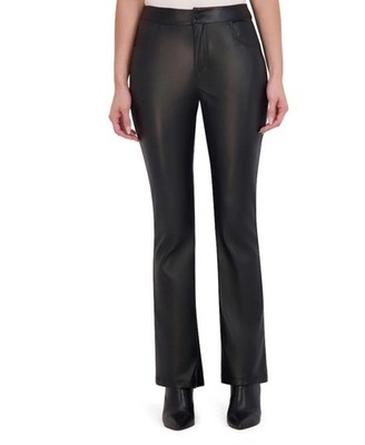 Ookie & Lala Butter Vegan Leather Mini Boot Cut Pant Black Size S New
