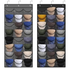 24 Hat Rack Organizer Baseball Holder Storage Hanger Door Wall Cap Stand 3 Hooks