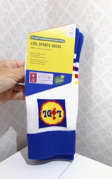 NUEVO EN CAJA Oficial LIDL Unisex CALCETINES DEPORTIVOS Pack Reino Unido 6-8 Regalo Azul Blanco NUEVO
