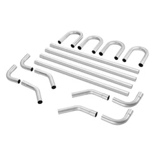 16PCS 2.5"OD Universal Exhaust Pipe Kit Mid Steel Tubing Straight U bend Piping