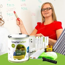 Smarter Surfaces Whiteboard Paint White Kit  Dry Erase Wall Paint