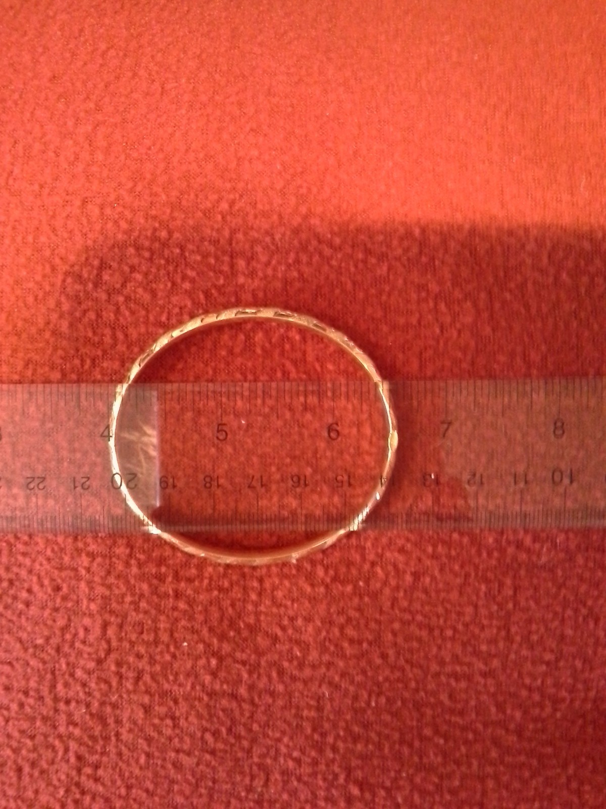 Solid  14K Yellow Gold Bangle Hinged Bracelet Las… - image 9