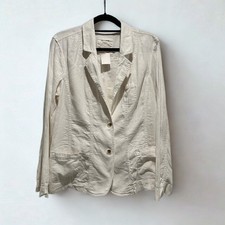NWT Sonoma white linen coastal breezy jacket Blazer XL loose light summer