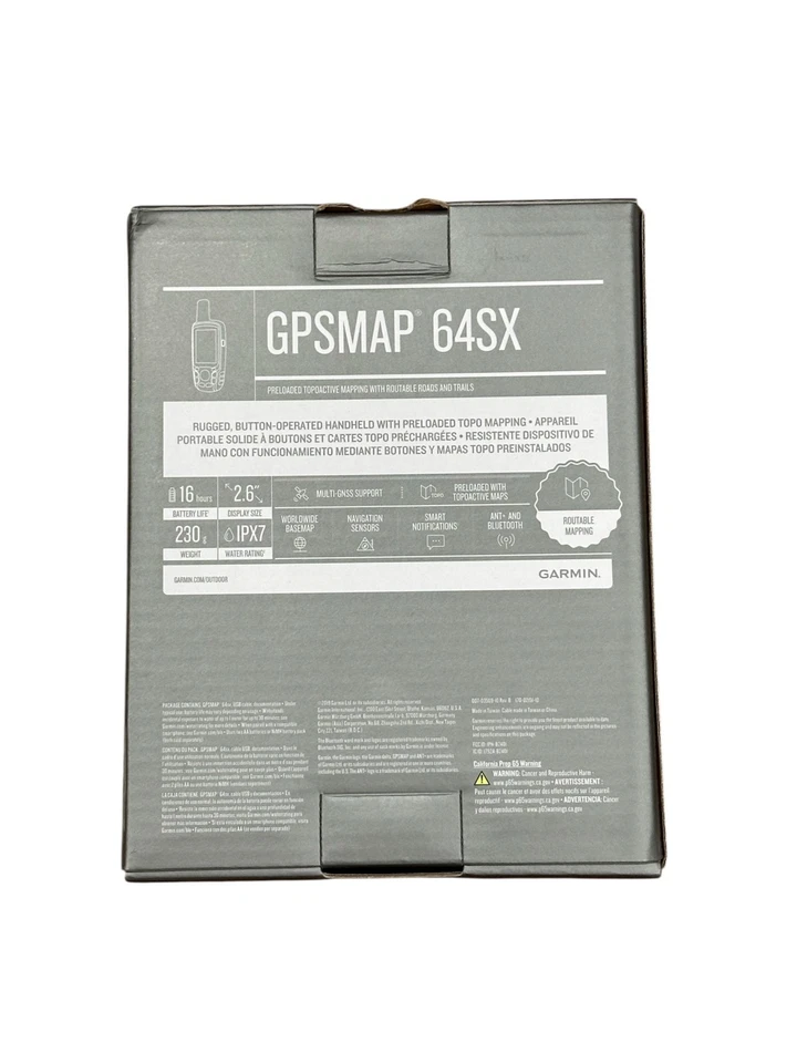 Garmin GPSMAP 64sx Handheld Hiking GPS w/ Altimeter, Compass & Topoactive Maps - Image 4 of 4