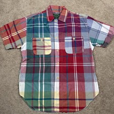 Ralph Lauren Country Authentic Dry Goods Shirt Mens M Plaid Vintage 90s Cowboy