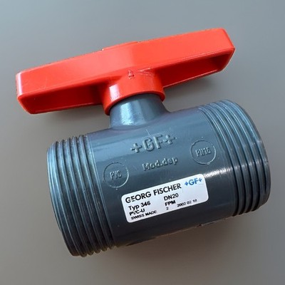 Georg Fischer +GF+ 3/4'' (DN20) PVC Gate Valve PN10 d25, Typ 346 PVC-U FPM