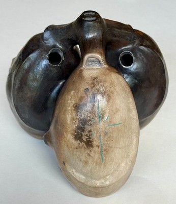 Rare Janie Rezner 3-Chamber Clay Huaca Ocarina (2005) w/ Palm Hole, Case &Charts