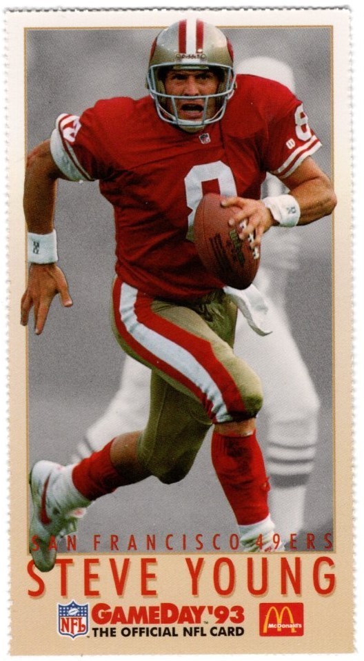 1993 Fleer McDonald's NFL GameDay Steve Young #MCD 17