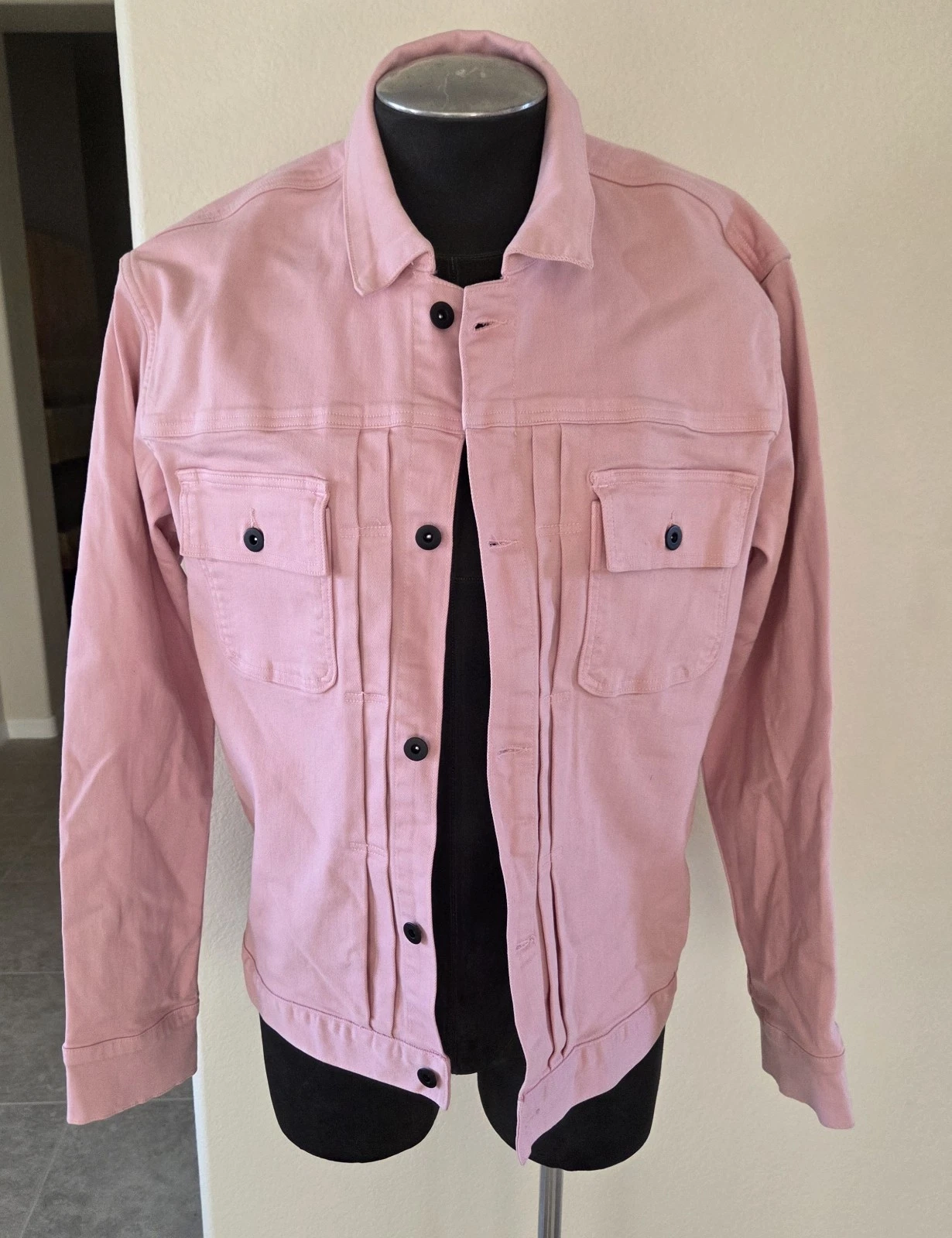 Mens AFFR AFFAIRES PINK COTTON JEAN JACKET SIZE XL