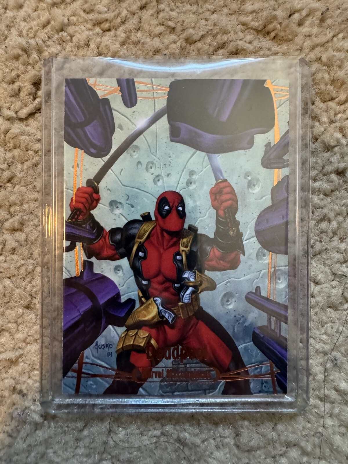 2016 Marvel Masterpieces DEADPOOL (40/99) TIER 4 LEGENDARY ORANGE CARD, #84 - NM