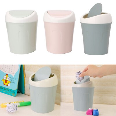 Mini Desktop Garbage Can Trash Waste Bin Basket  Dustbin Container Home Car Case
