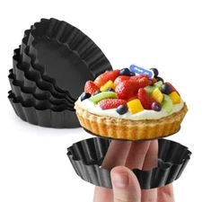 6 Pack 4 Inch Mini Tart Pan Set with Removable Bottom Mini Pie Pans