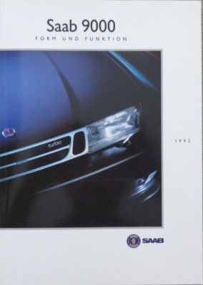 1992 Saab 9000 Form und Funktion Prospekt Brochure, 98 Seiten
