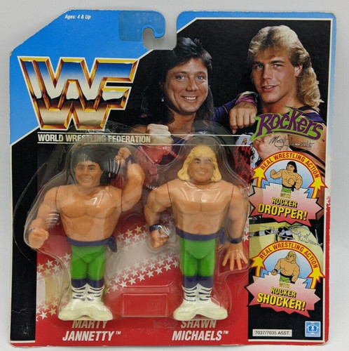 Vintage 1990 Hasbro WWF Marty Jannetty & Shawn...