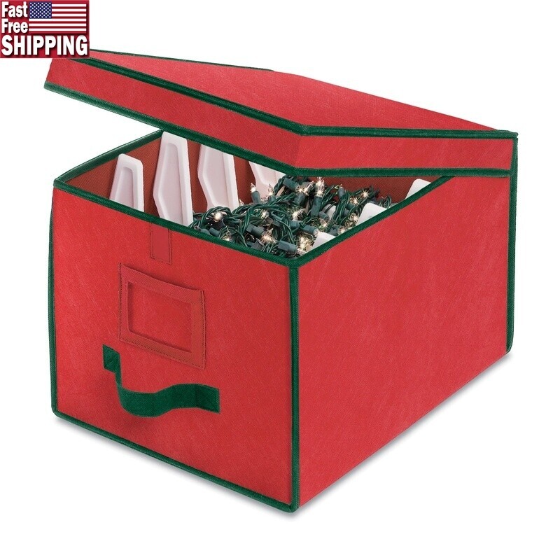 Christmas Light Storage Box with Spools for 800 Lights Holiday Organizer