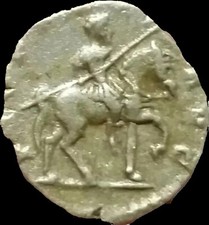 Septimius Severus 193-211 AD. ROMAN IMPERIAL. Silver Denarius. Emperor On Horse 