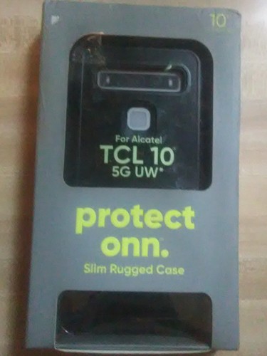 Alcatel TCL 10 5G UW Phone Case / Onn Protective Grip Slim Rugged Black New - 第 1/4 張圖片
