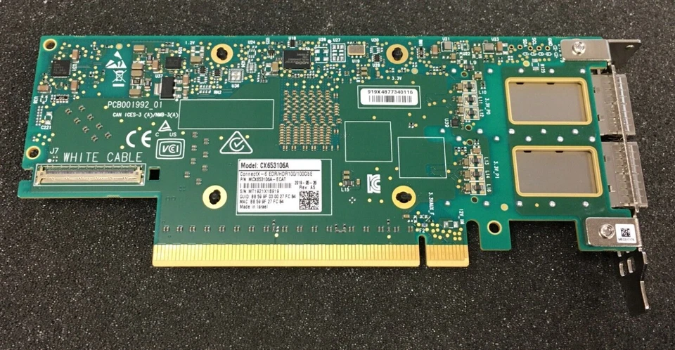 1PC Mellanox MCX653106A-ECAT ConnectX-6 EDR/HDR100/100GbE CX653106A Low Profile - Image 4 of 4