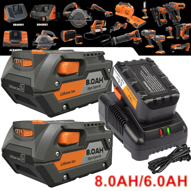 PACK para herramientas eléctricas Ridgid R840087 8,0 Ah batería de litio rígida 18 voltios R840085 Foto 2 de 4