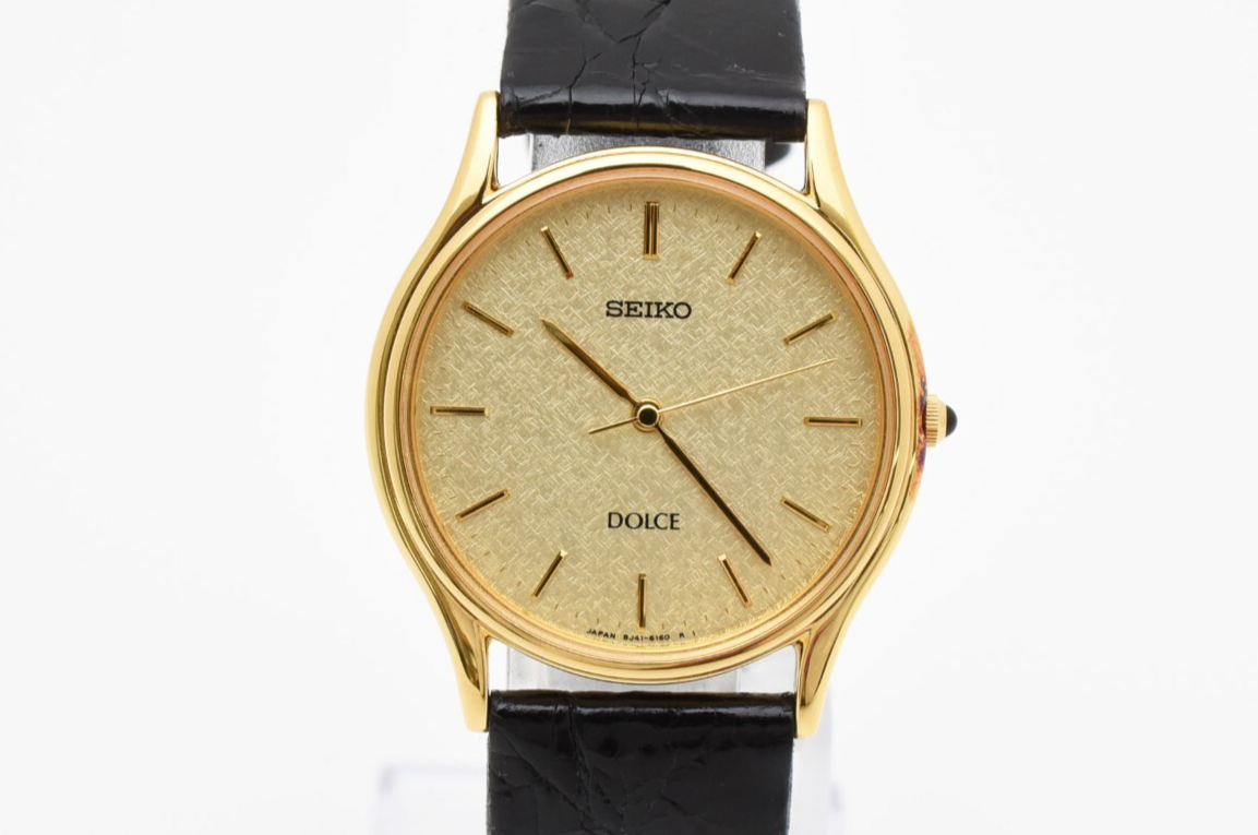 美品 セイコー Dolce ゴールド レザー Seiko Dolce Gold Men's Watch - SACM038 for sale online | eBay