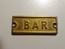 TARGA TARGHETTA ARREDAMENTO  OTTONE BAR 55X21 mm.