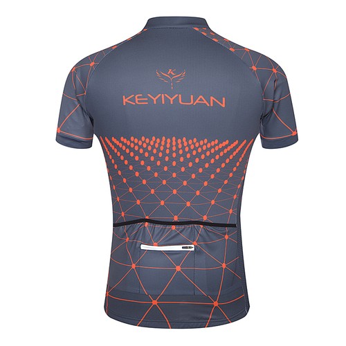 Men's Cycling Bib Kit Bike Clothes Reflective Zip Pocket Jersey and Bib