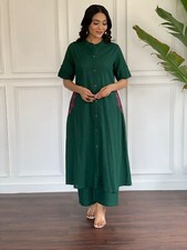 Designer Embroidered Cotton Kurta Pant Set Women Readymade Co-Ord Set Outfit