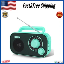 DreamSky AM FM Portable Radio Plug in Wall or Battery Operated for Home & Outdoo