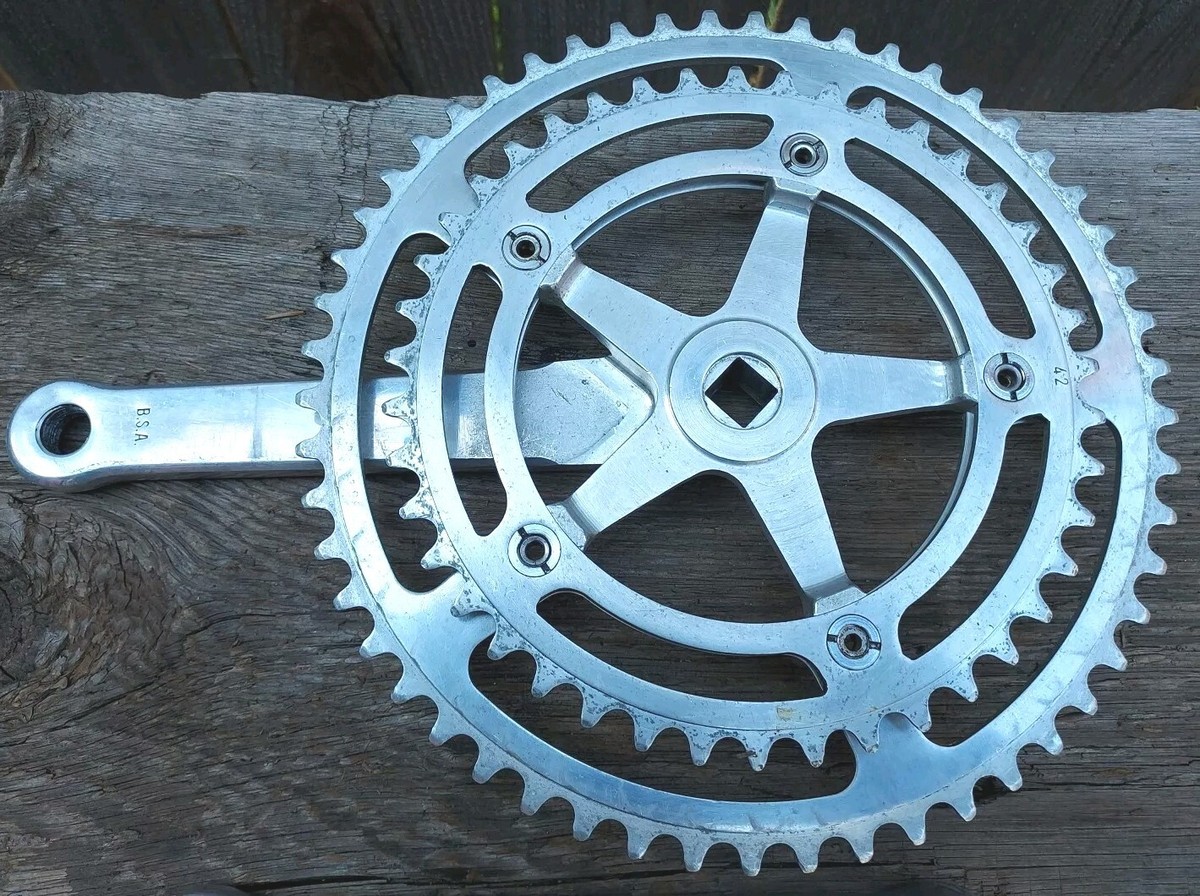 Vintage Nervar Star Crankset 170 mm English 53/42t, 128 BCD
