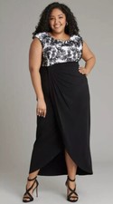 Women  s Formal Dresses Plus Size 24W Black  White Mother of the Bride Connected