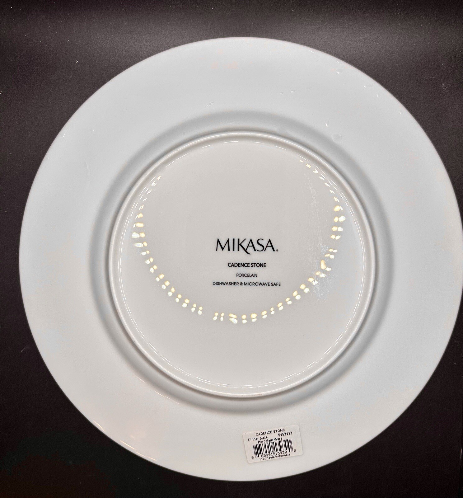 NEW Mikasa Cadence Stone Grey Dinner Plate & Salad Plate Set NWT