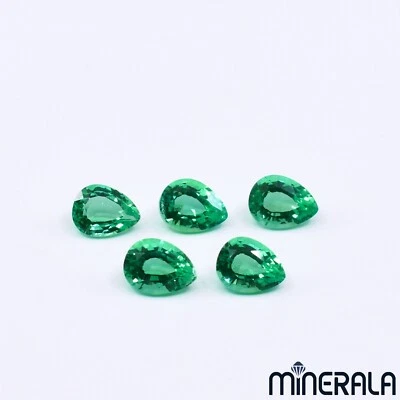 COLOMBIAN EMERALD LAB GROWN PEAR FACETED 4x6mm 5x7mm 6x8mm 7x9mm 7x10mm WP027AB - Image 1 of 4