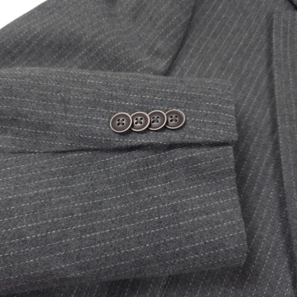 Vince Camuto Bell Slim Stretch Winter Weight Gray Striped Suit Mens 42R X 35W - Image 3 of 4