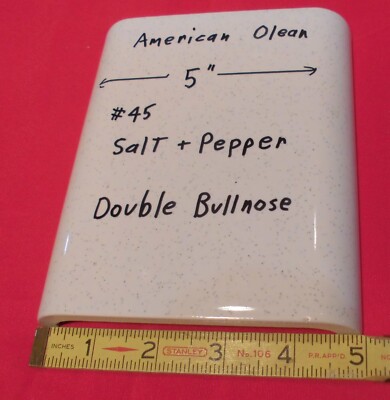 Salt & Pepper #45 Glossy Double Radius Bullnose Ceramic Tile: 5'' American Olean